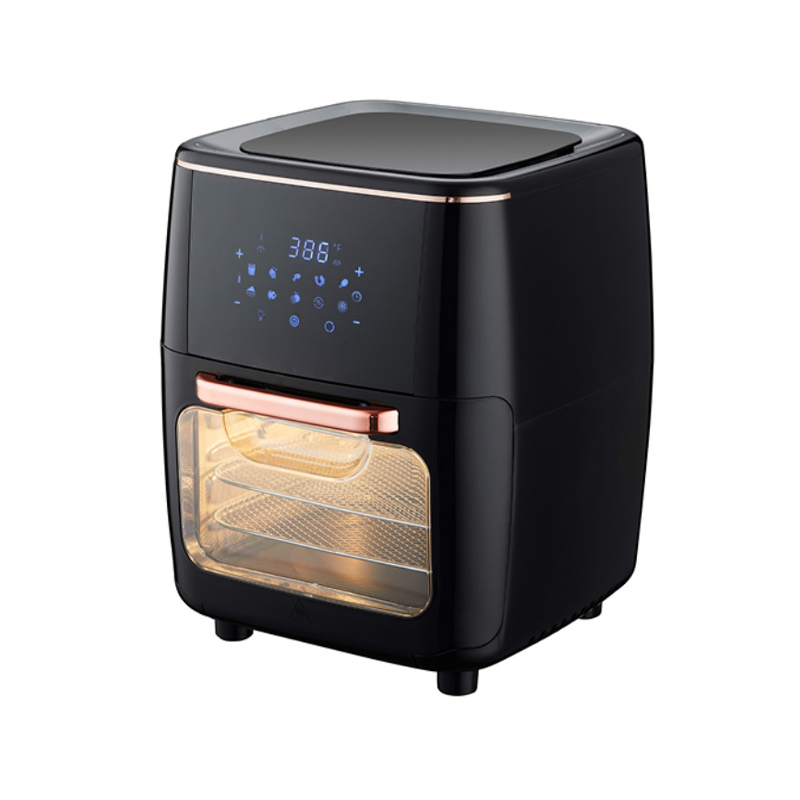 LCD frontal táctil visible gran capacidad cuadrado 13L multifunción horno de aire con mango cómodo