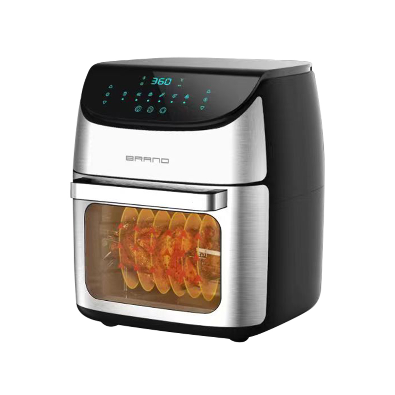 LCD inclinado táctil visible gran capacidad cuadrado 12L multifunción horno de aire con mango grande