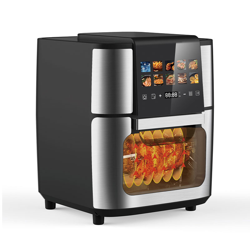 Horno de aire multifunción cuadrado de gran capacidad con pantalla táctil LCD frontal visible