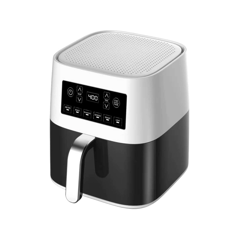 Freidora de aire multifunción cuadrada con mango cómodo y perilla única frontal con pantalla LCD táctil plus