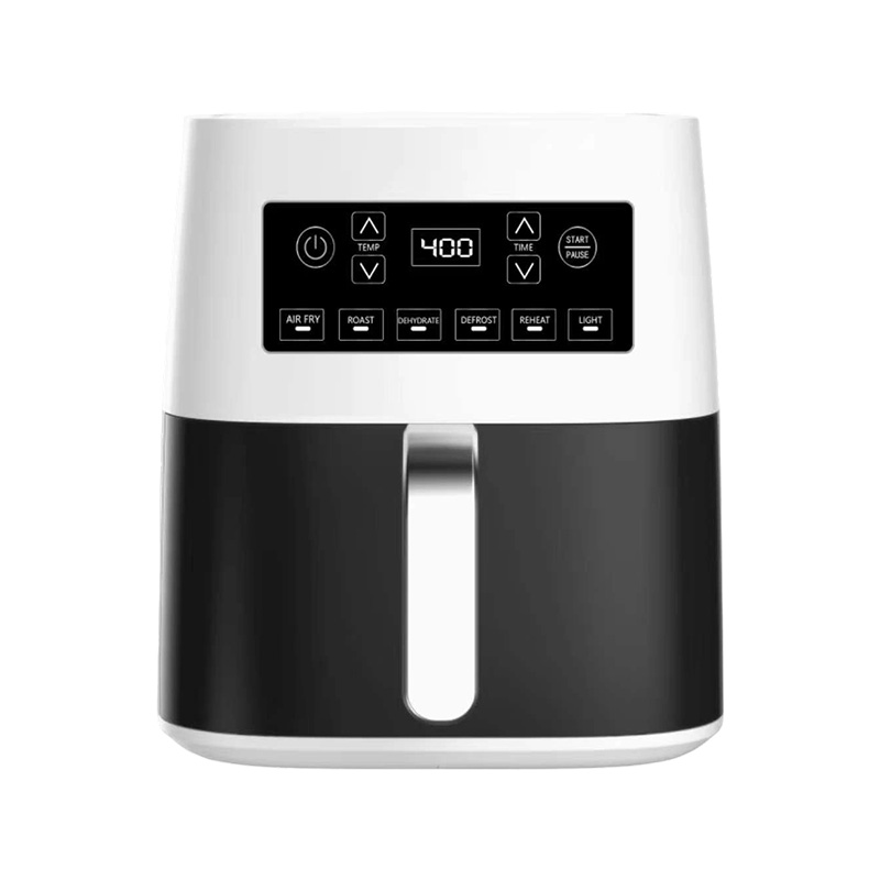 Freidora de aire multifunción cuadrada con mango cómodo y perilla única frontal con pantalla LCD táctil plus